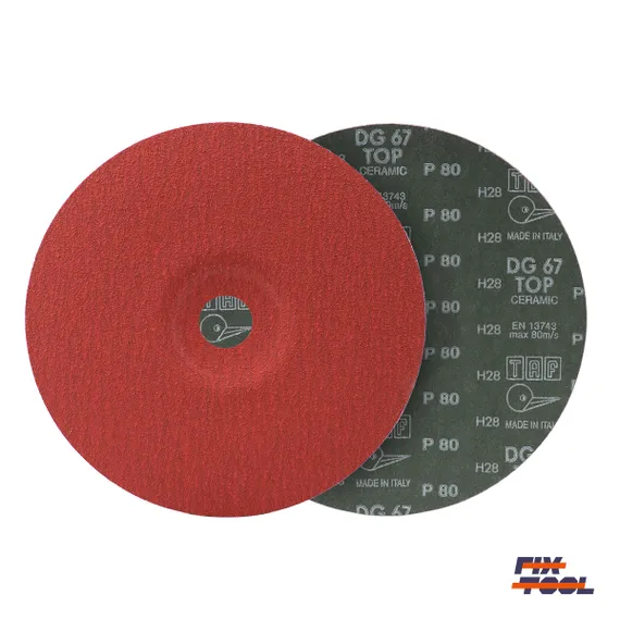 Фото №1 Круг фибровый 180 мм x 22 мм P80 TAF керамика