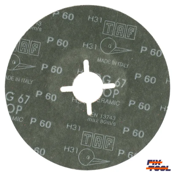 Фибровый круг 125 мм P60 сторона маркировки