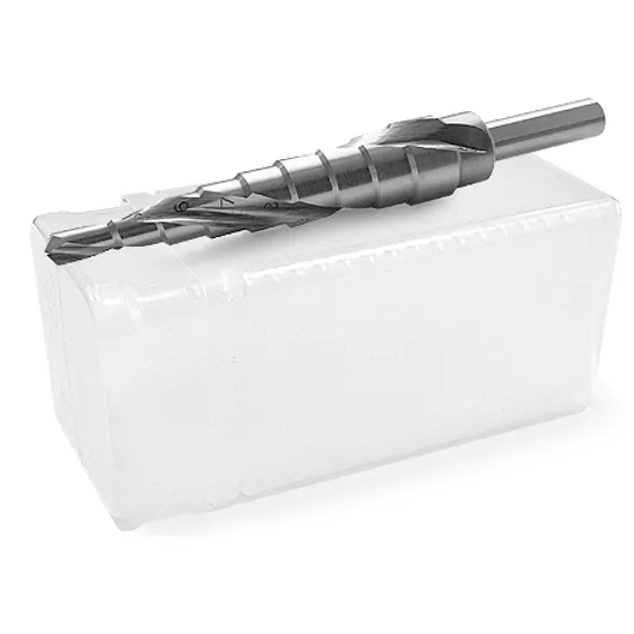 Ступенчатое спиральное сверло Messer-Optima 4-12 мм 9 ступеней в упаковке