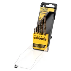 Набор сверл по металлу HSS-Co из 6 штук пластиковая упаковка ГРАНИТ