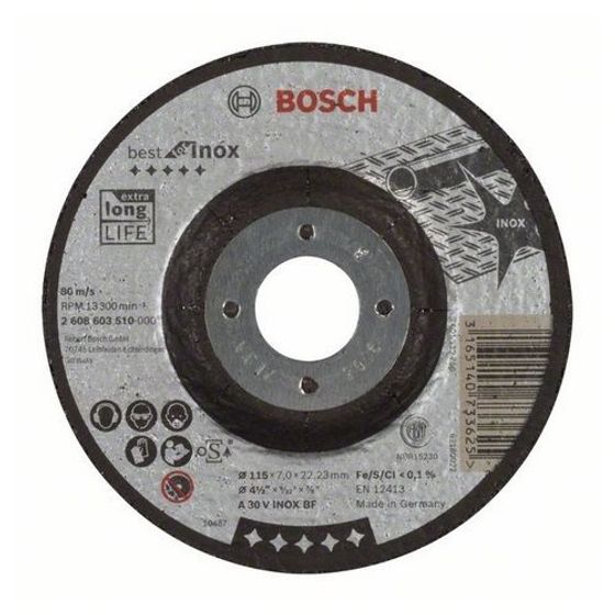 Зачистной круг 115х7х22,23 мм по нержавеющей стали Bosch Best for Inox