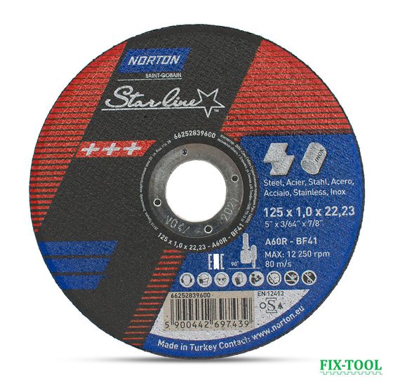 Отрезной круг Norton Starline по металлу 125x1x22,23 мм 66252839600 №1