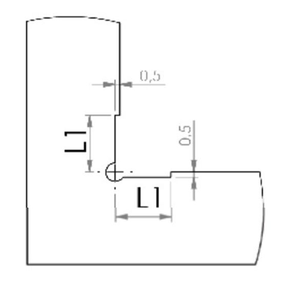 Угольник плоский 90° 100x63x4 мм Kinex №3