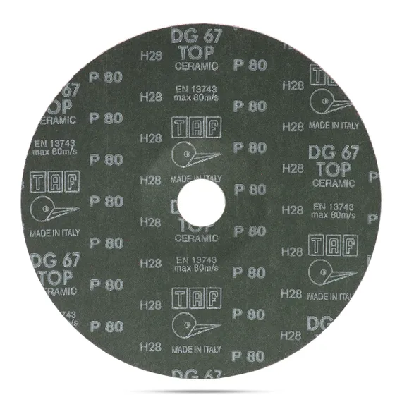 Фото №3 Круг фибровый 180 мм x 22 мм P80 TAF керамика