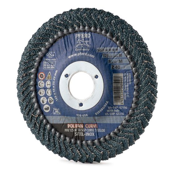 Круг лепестковый PFERD PFR 125x22 M Z40 SGP CURVE STEELOX 790151 №3 Круг лепестковый PFERD PFR 125x22 M Z40 SGP CURVE STEELOX 790151 №3