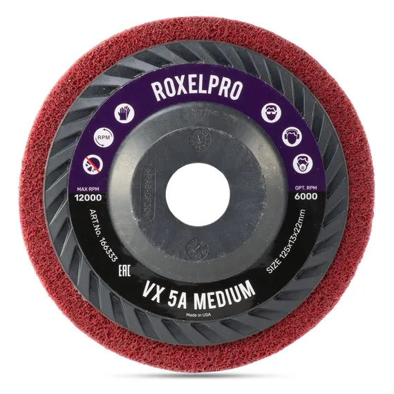 Круг прессованный нетканый ROXPRO VX 125x13x22мм 5A Medium Triммable