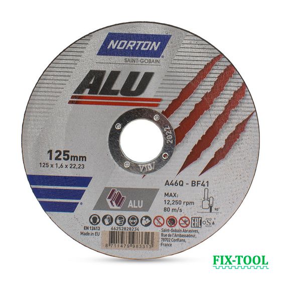 Отрезной круг по алюминию Norton ALU 125x1.6x22.2 мм 66252828234 №1