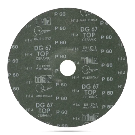 Фото №3 Круг фибровый 180 мм x 22 мм P60 TAF керамика