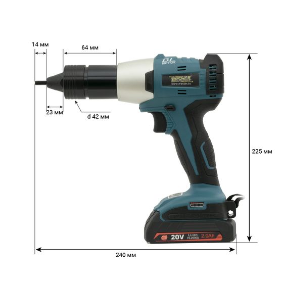 Аккумуляторный заклепочник Messer LW20LM резьбовой №5