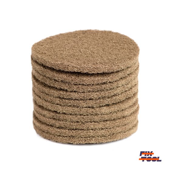 Круг скотч-брайт нетканый 125 мм Fix-Tool Extra Fine P160 10 шт/уп №3 Круг скотч-брайт нетканый 125 мм Fix-Tool Extra Fine P160 10 шт/уп №3