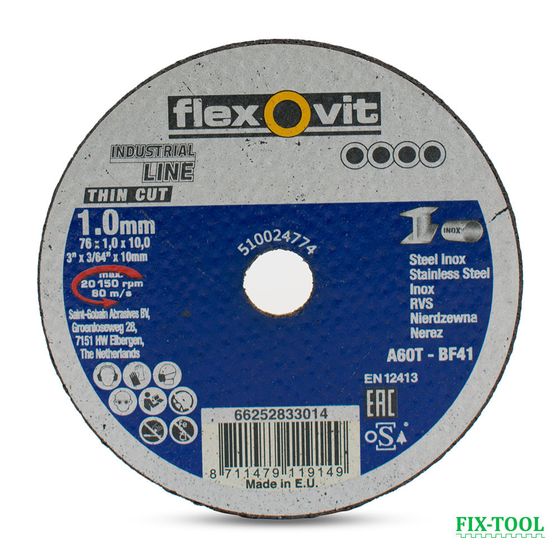 Отрезной круг по металлу 76x1x10 мм Flexovit 66252833014 №1