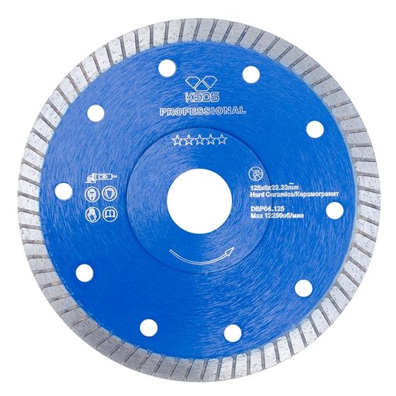 Тонкий алмазный диск KEOS Professional 125х1,2х22,23 мм по керамограниту DBP04.125