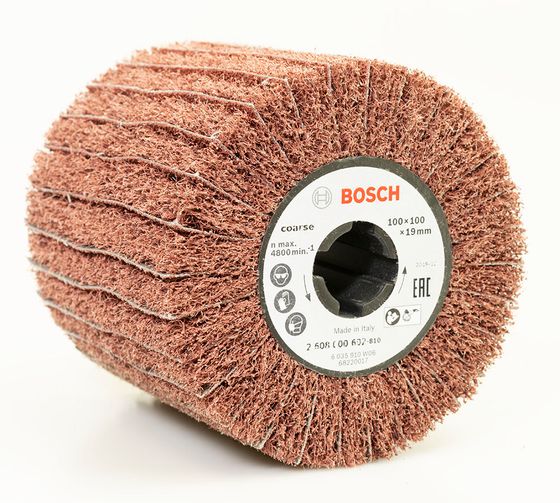 Шлифовальный валик 100х100х19 мм Bosch нетканый Coarse A +P100 №1