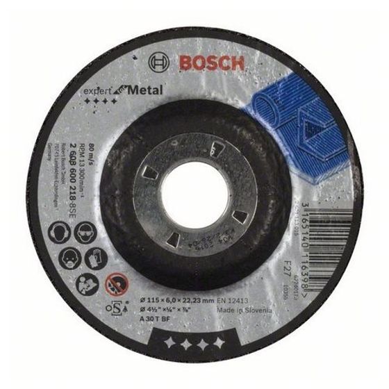 Зачистной круг 115х6х22,23 мм по металлу выпуклый Bosch Expert for Metal