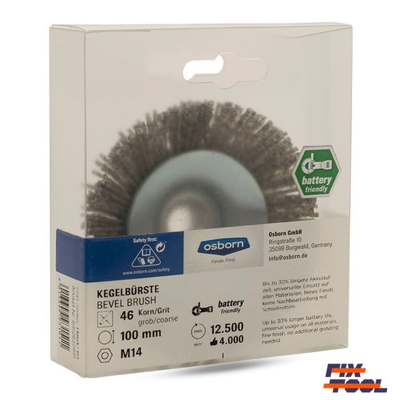 Щетка по дереву нейлоновая 100х10хМ14 Osborn P46 №3 Щетка по дереву нейлоновая 100х10хМ14 Osborn P46 №3