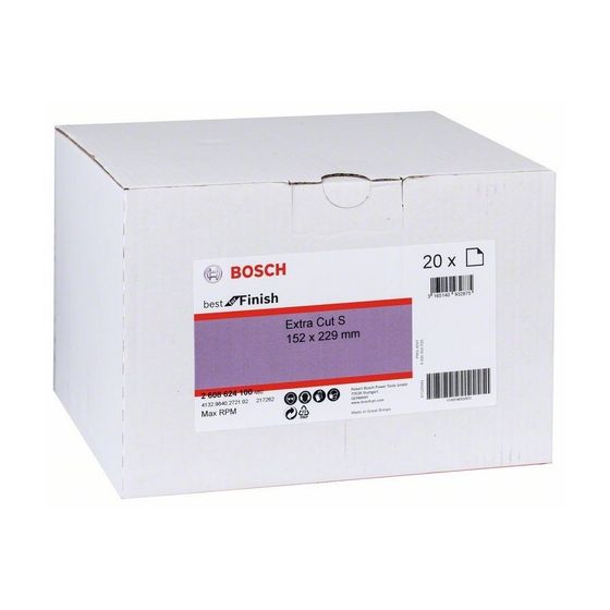 Скотч брайт BOSCH лист черный 152 x 229 мм Extra Cut №2