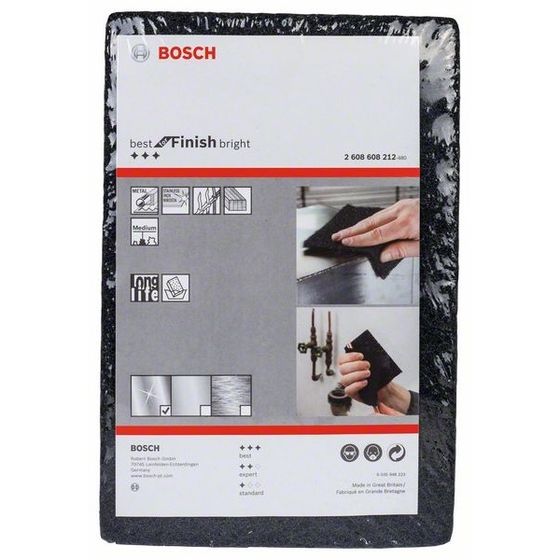 Скотч брайт BOSCH лист черный 152 x 229 мм Medium №2