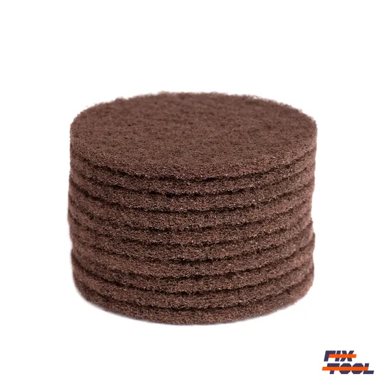 Фото №2 Круг скотч-брайт нетканый 125 мм Fix-Tool Fine P180 10 шт/уп