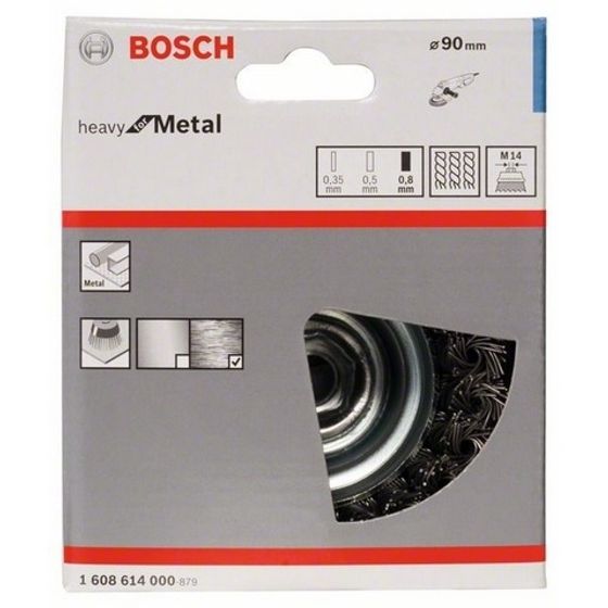 Чашечная щетка BOSCH М14 0.8x90мм пучки сталь 1608614000 №2