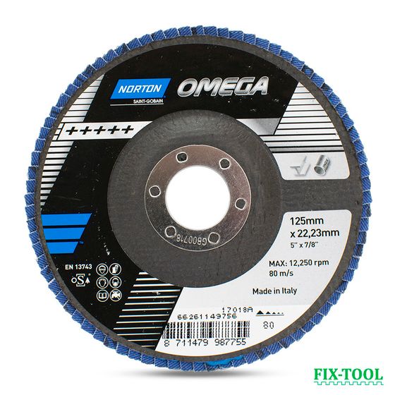 Круг лепестковый торцевой Norton Omega 125x22 R828 P80 №1