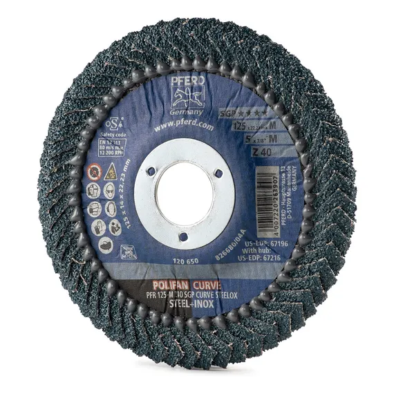 Круг лепестковый PFERD PFR 125x22 M Z40 SGP CURVE STEELOX