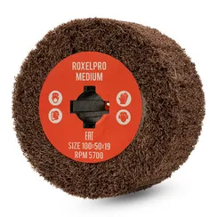 Шлифовальный валик 100x50x19 мм RoxelPro нетканый Medium A (P180)