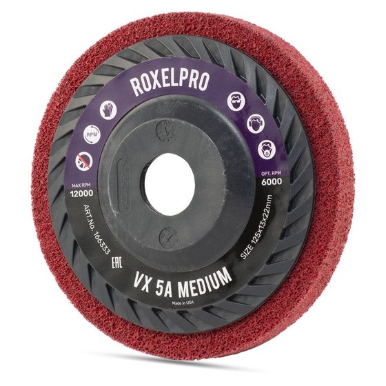 Круг прессованный нетканый ROXPRO VX 125x13x22мм 5A Medium Triммable №1